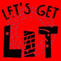 Let's Get Lit Memorial Day 4th of July Fireworks Santa Hat thumb 1