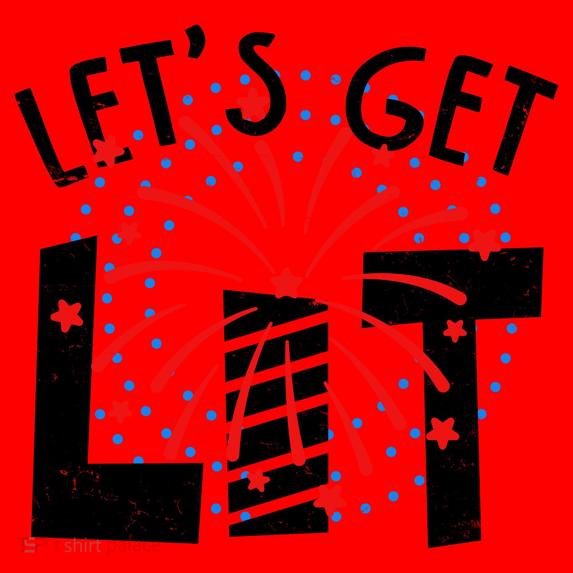 Let's Get Lit Memorial Day 4th of July Fireworks Santa Hat