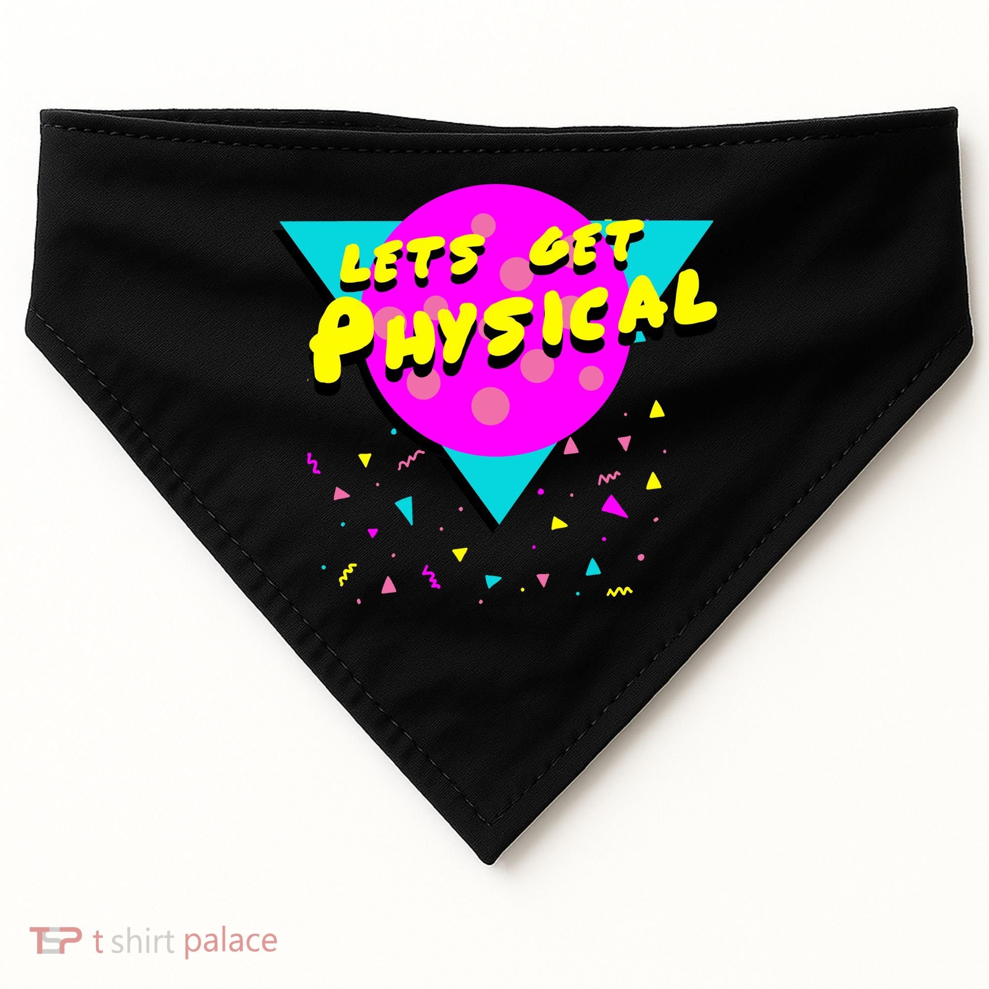 Lets Get Physical Retro 80s  USA-Made Doggie Bandana