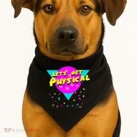 Lets Get Physical Retro 80s  USA-Made Doggie Bandana thumb 1