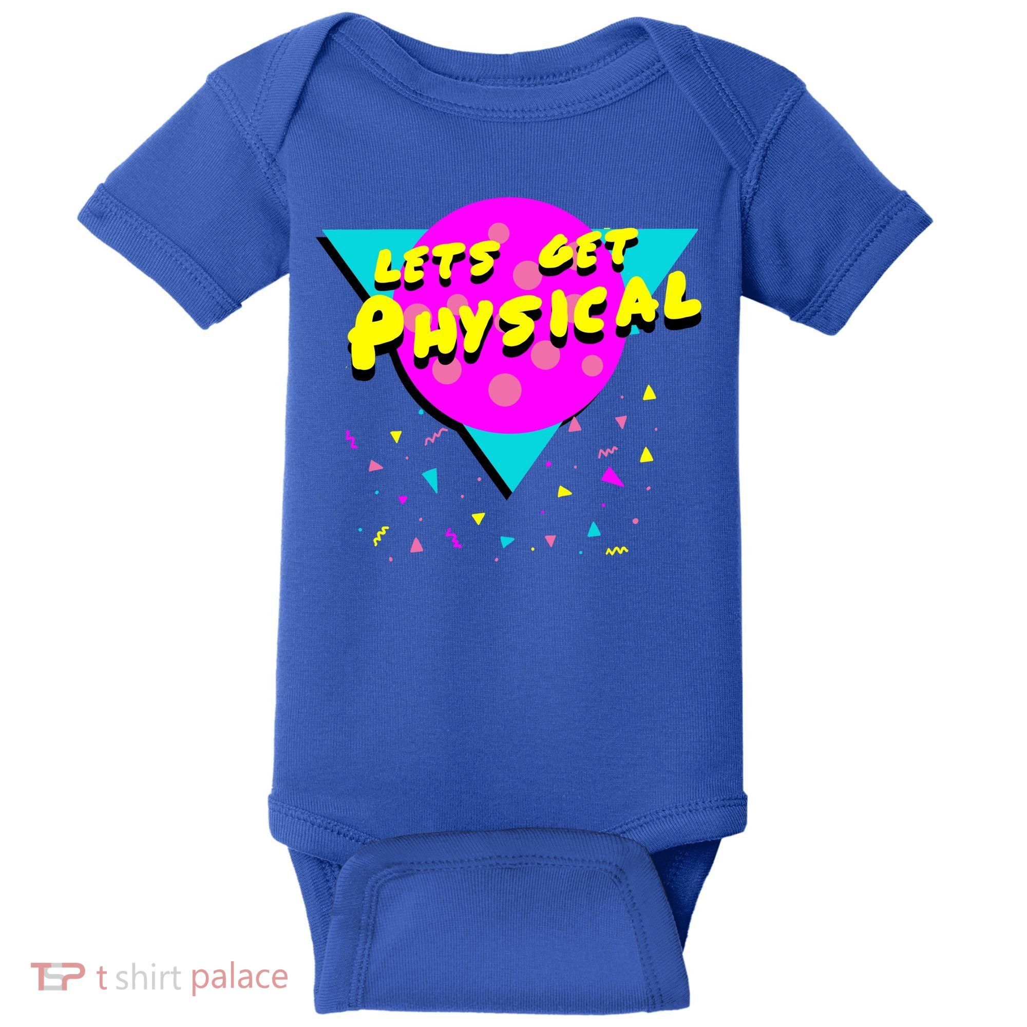 Lets Get Physical Retro 80s  Baby Bodysuit