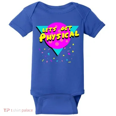 Lets Get Physical Retro 80s  Baby Bodysuit