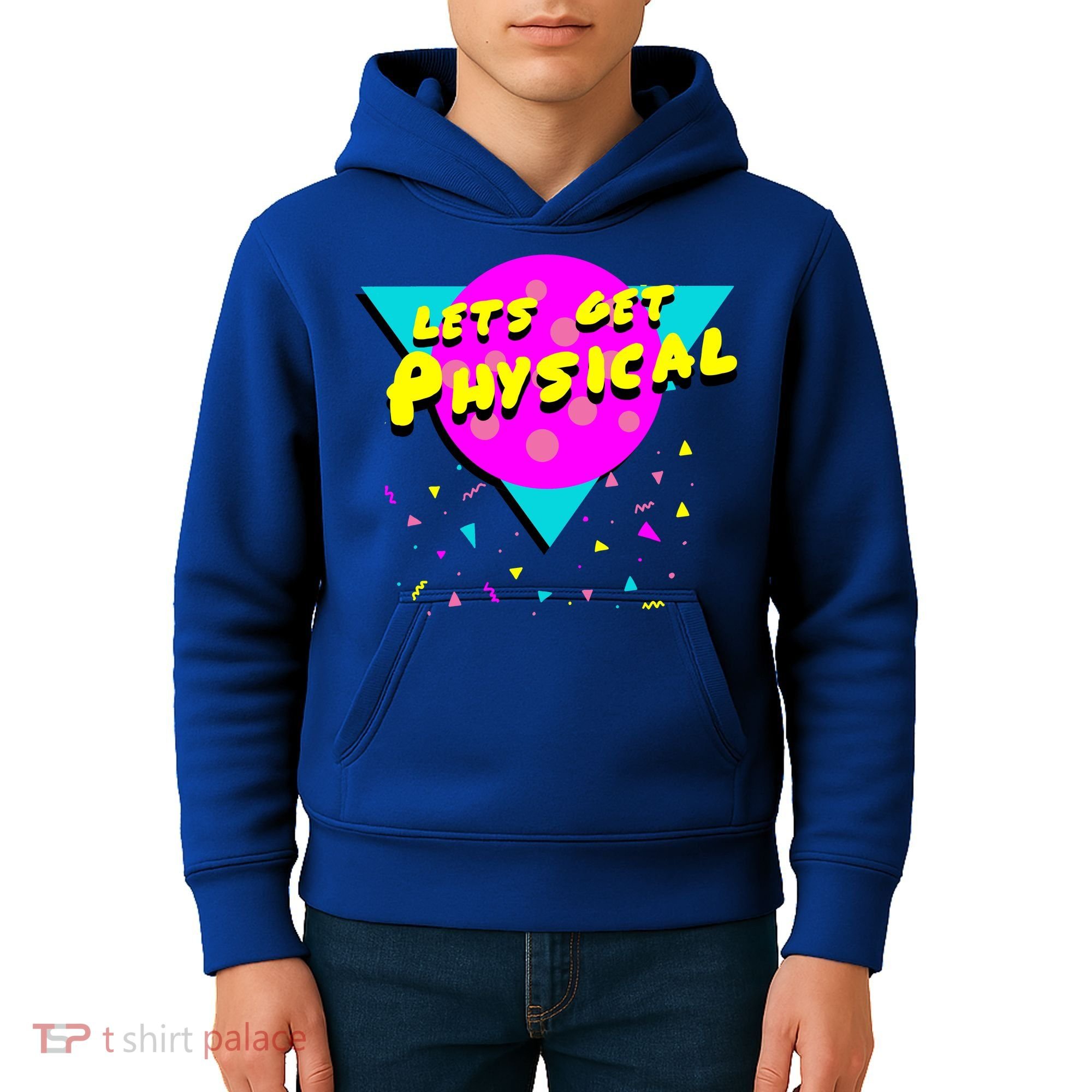 Lets Get Physical Retro 80s  Kids Hoodie