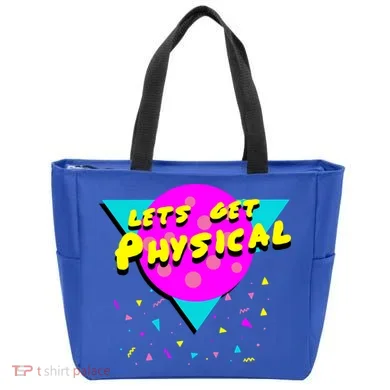 Lets Get Physical Retro 80s Tote Bag