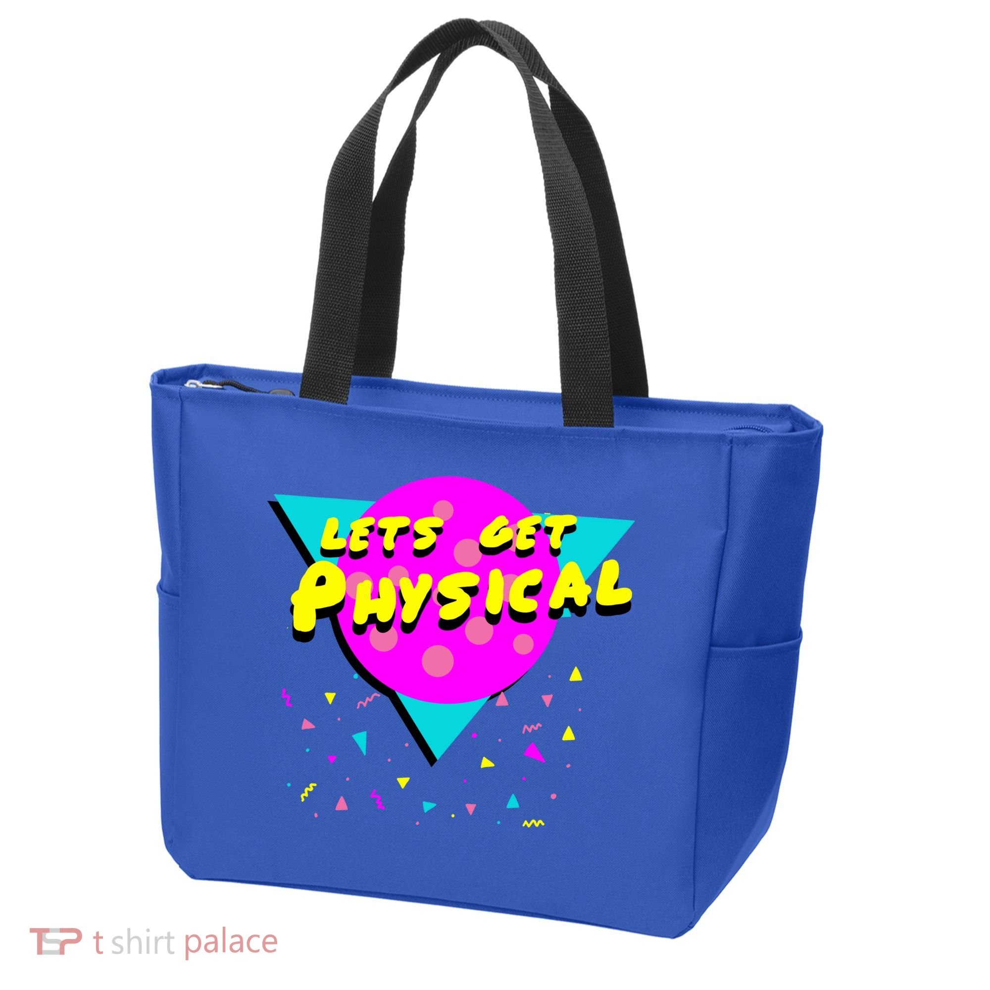 Lets Get Physical Retro 80s  Tote Bag