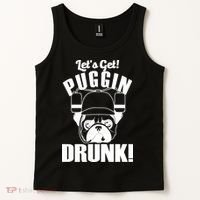 Let's Get Puggin Drunk Tank Top thumb 2