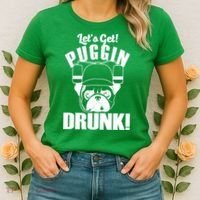 Let's Get Puggin Drunk Women's T-Shirt thumb 2