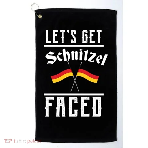 Let's Get Schnitzel Faced Golf Towel in the selected color