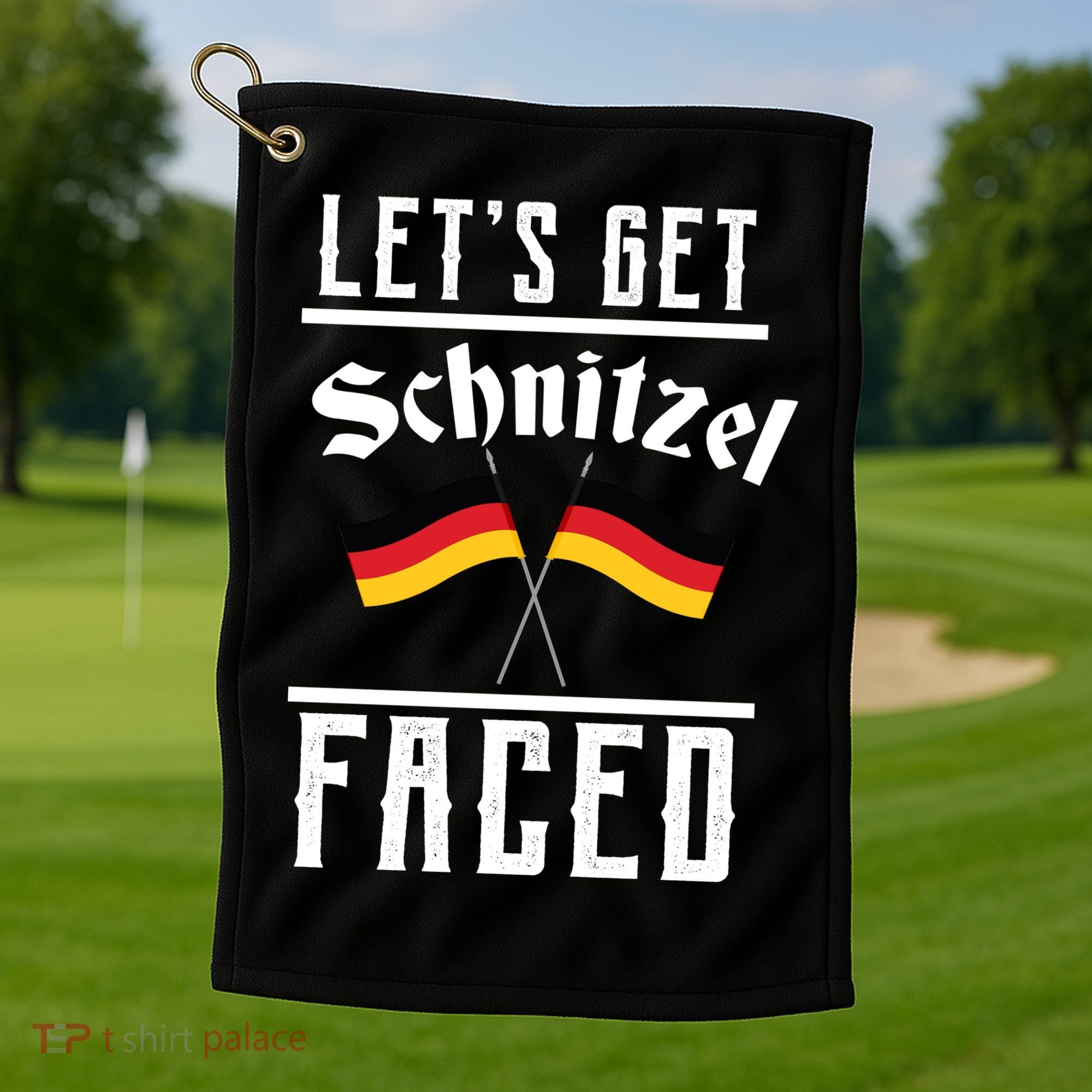 Let's Get Schnitzel Faced Golf Towel