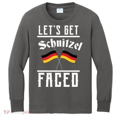 Let's Get Schnitzel Faced Kids Long Sleeve Shirt