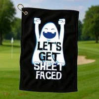 Let's Get Sheet Faced Golf Towel thumb 1