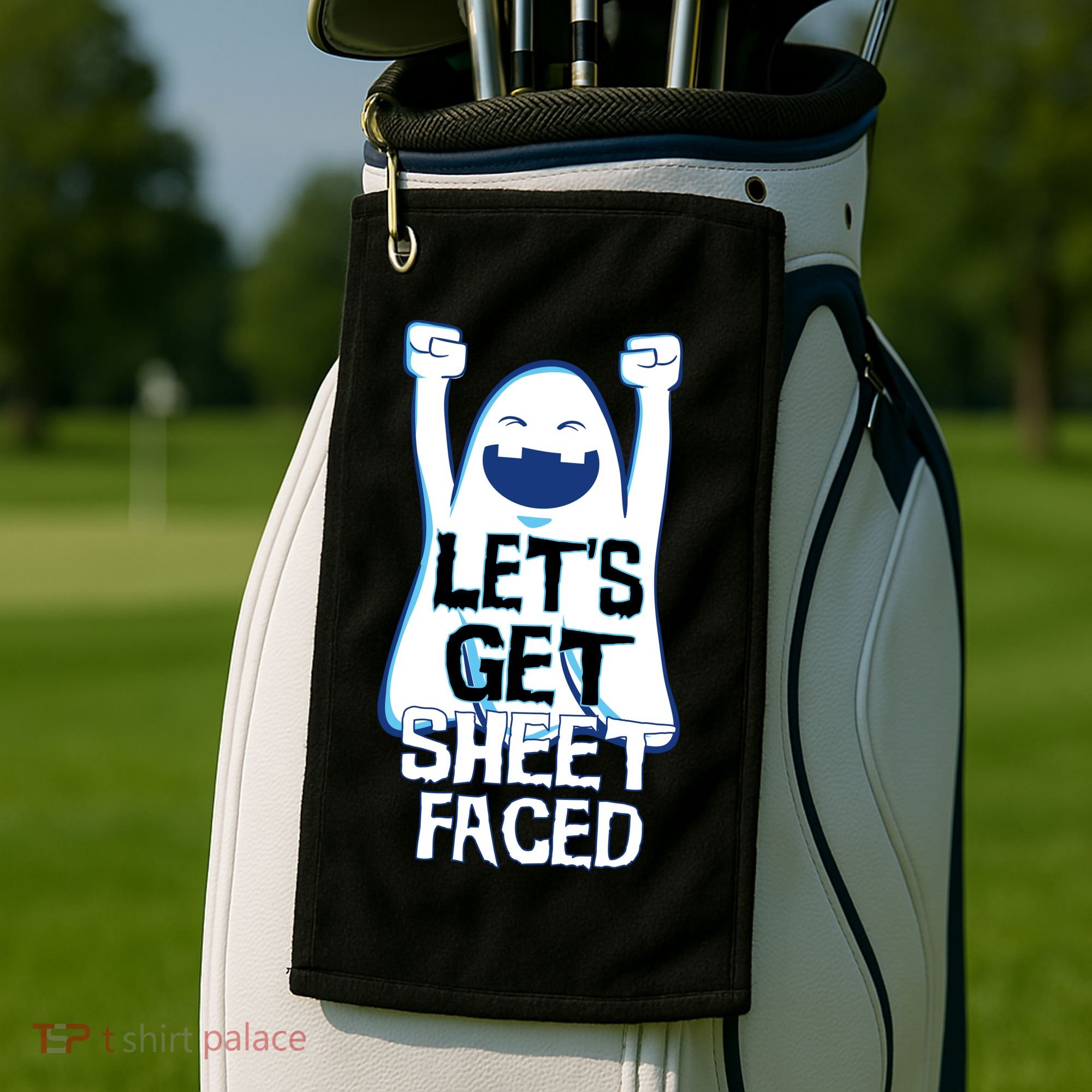 Let's Get Sheet Faced Golf Towel