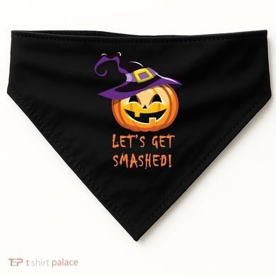 Let's Get Smashed Funny Halloween USA-Made Doggie Bandana