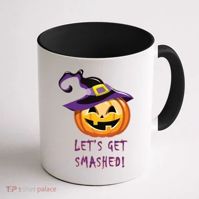 Let's Get Smashed Funny Halloween Coffee Mug back