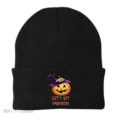 Let's Get Smashed Funny Halloween Beanie