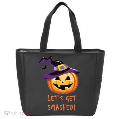 Let's Get Smashed Funny Halloween Tote Bag