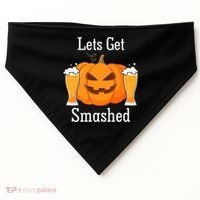 Lets Get Smashed Pumpkin Beer Halloween Party USA-Made Doggie Bandana thumb 0