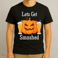 Lets Get Smashed Pumpkin Beer Halloween Party T-Shirt thumb 3