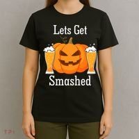 Lets Get Smashed Pumpkin Beer Halloween Party T-Shirt thumb 4