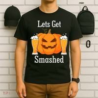 Lets Get Smashed Pumpkin Beer Halloween Party T-Shirt thumb 6