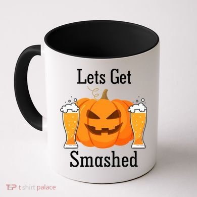 Lets Get Smashed Pumpkin Beer Halloween Party Coffee Mug