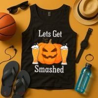 Lets Get Smashed Pumpkin Beer Halloween Party Tank Top thumb 4