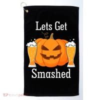 Lets Get Smashed Pumpkin Beer Halloween Party Golf Towel thumb 0