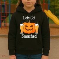 Lets Get Smashed Pumpkin Beer Halloween Party Kids Hoodie thumb 3