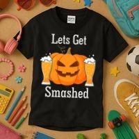 Lets Get Smashed Pumpkin Beer Halloween Party Kids T-Shirt thumb 3