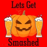 Lets Get Smashed Pumpkin Beer Halloween Party Santa Hat thumb 1