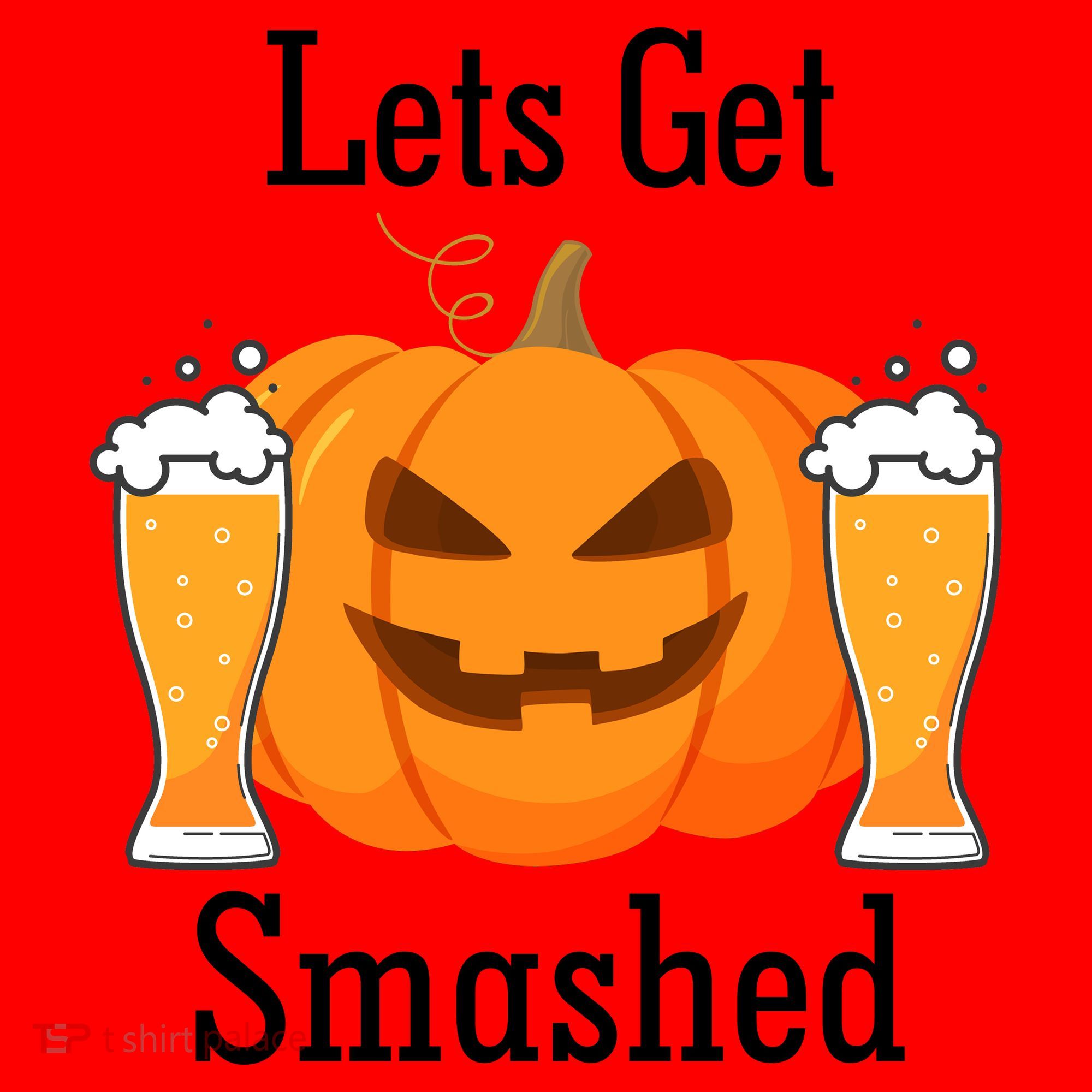 Lets Get Smashed Pumpkin Beer Halloween Party Santa Hat