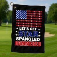 Let's Get Star Spangled Hammered Golf Towel thumb 1