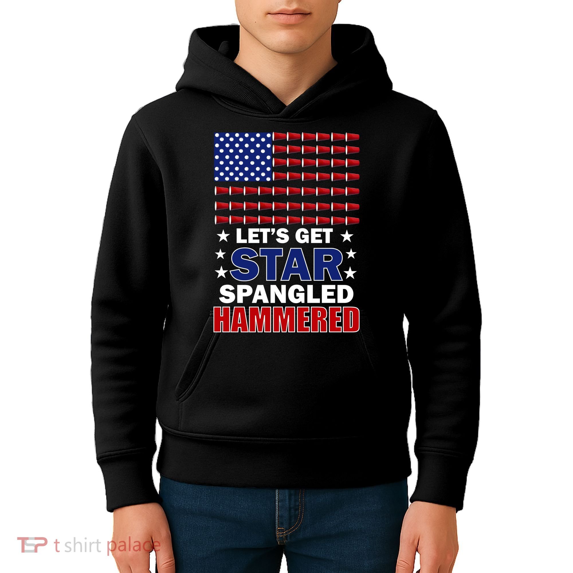 Let's Get Star Spangled Hammered Kids Hoodie