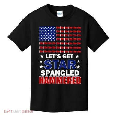 Let's Get Star Spangled Hammered Kids T-Shirt
