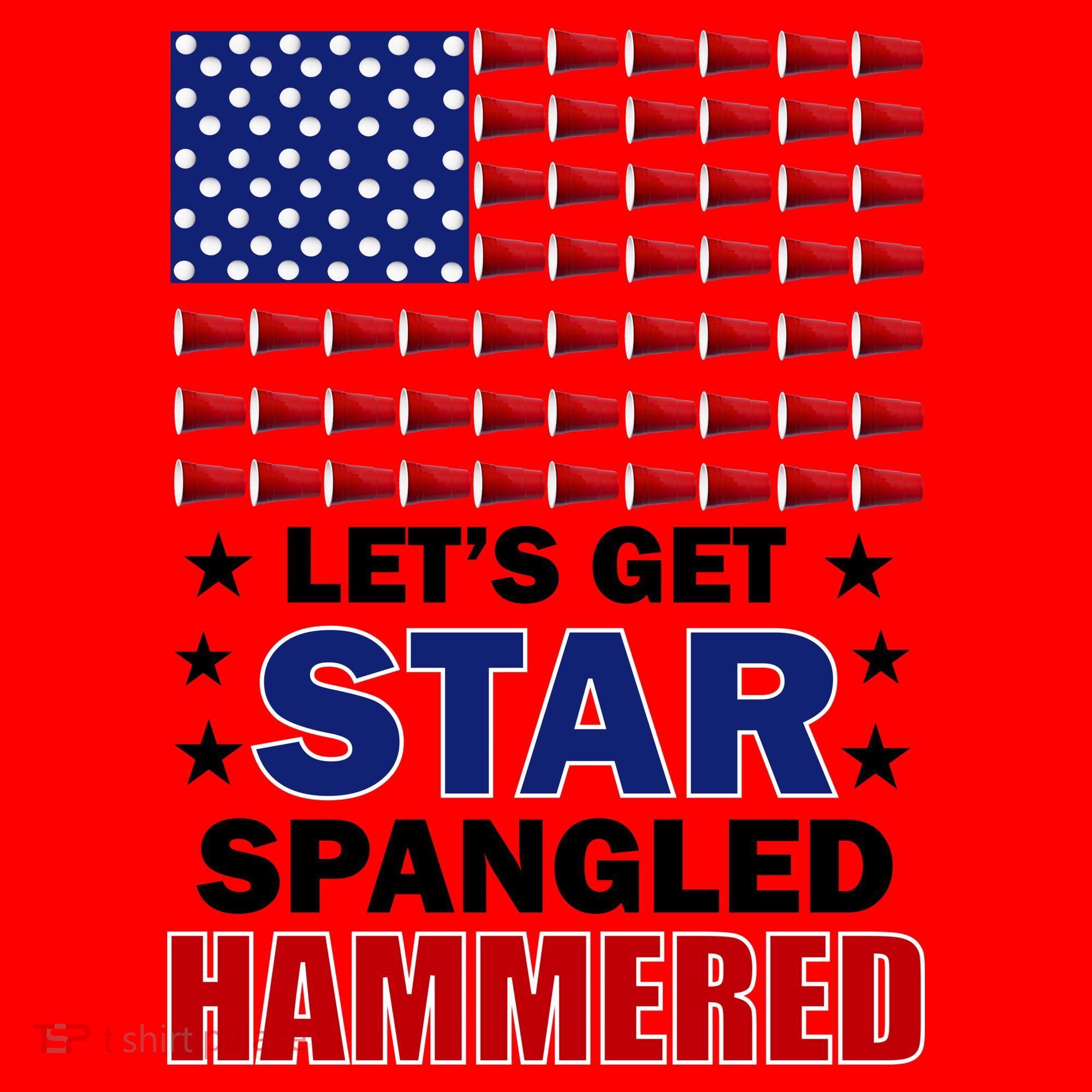 Let's Get Star Spangled Hammered Santa Hat