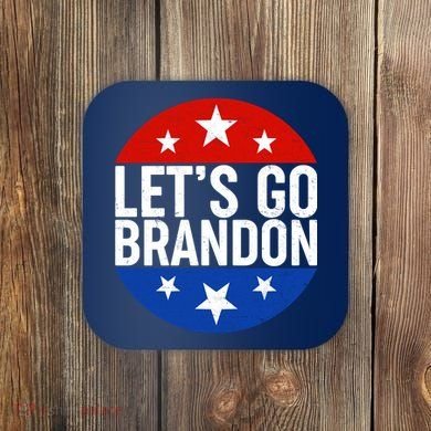 Lets Go Brandon Emblem FJB Chant Coaster