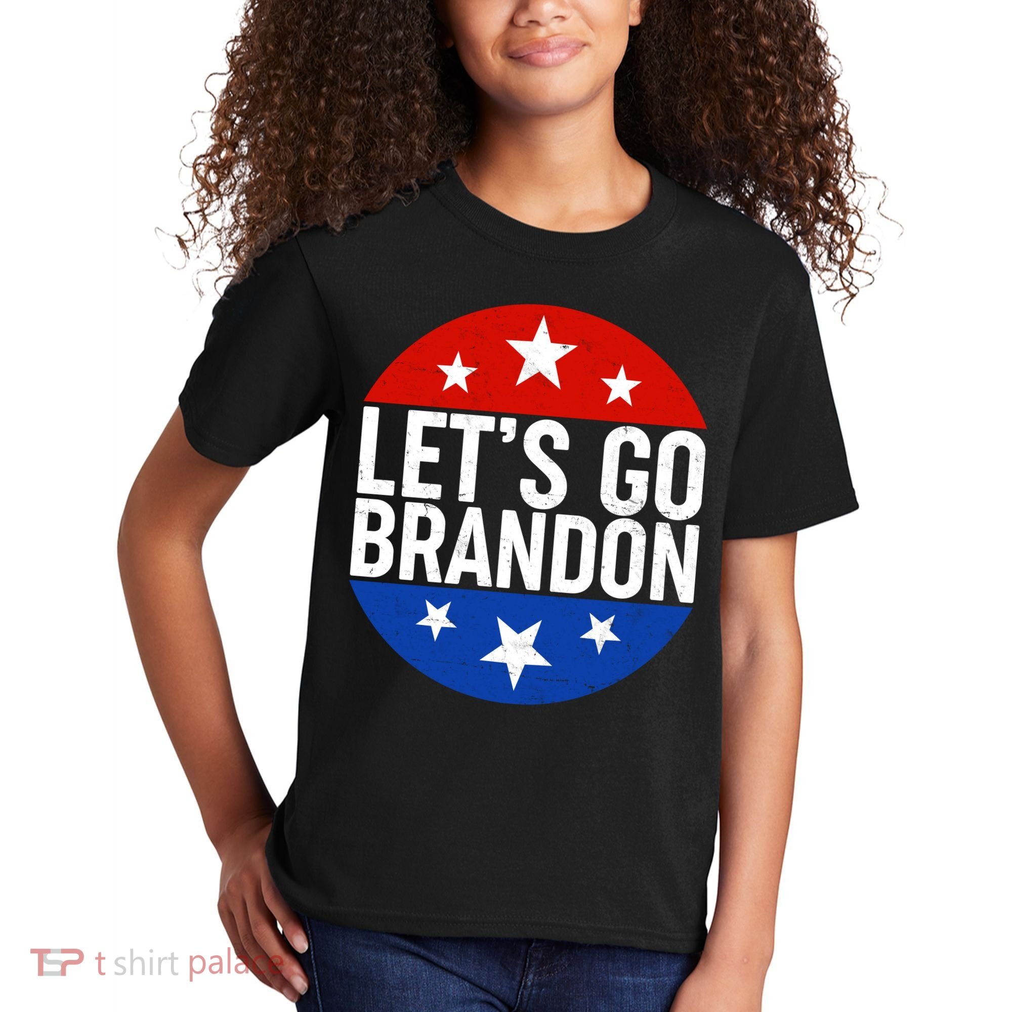 Lets Go Brandon Emblem FJB Chant Kids T-Shirt