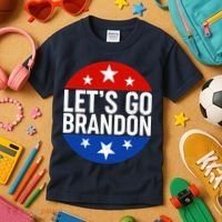 Lets Go Brandon Emblem FJB Chant Kids T-Shirt thumb 3