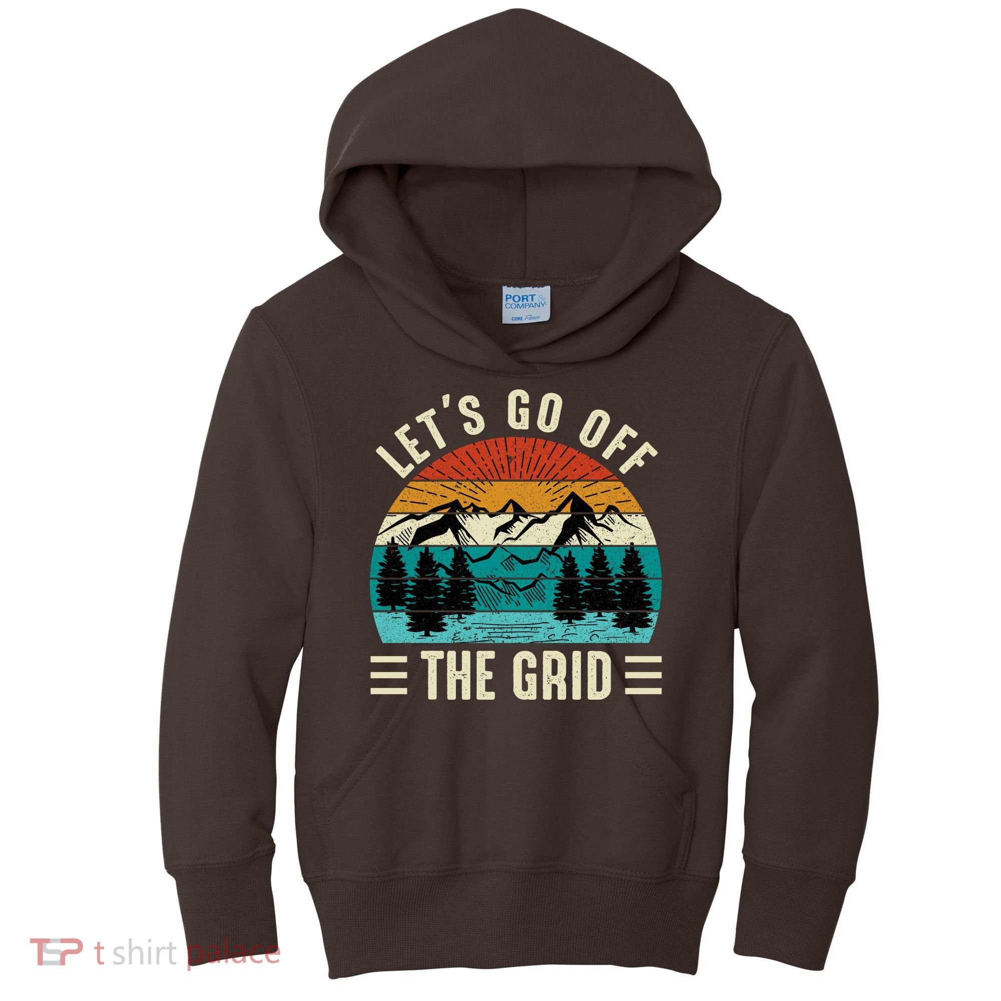 Lets Go Off The Grid Hiking Kids Hoodie