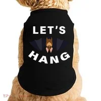 Lets Hang Funny Halloween Bat Doggie Tank thumb 0