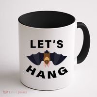 Lets Hang Funny Halloween Bat Coffee Mug thumb 1