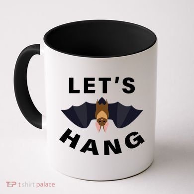Lets Hang Funny Halloween Bat Coffee Mug