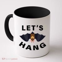 Lets Hang Funny Halloween Bat Coffee Mug thumb 0