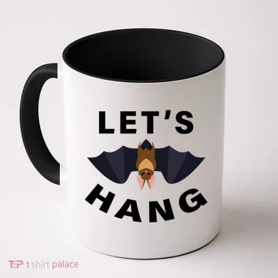 Lets Hang Funny Halloween Bat Coffee Mug