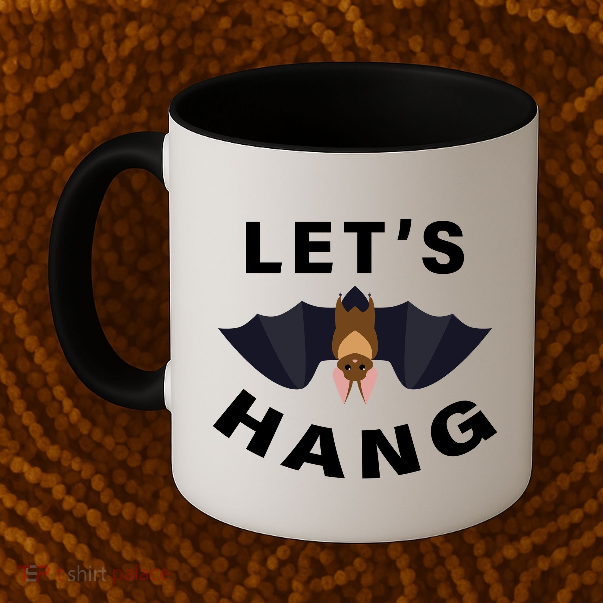 Lets Hang Funny Halloween Bat Coffee Mug