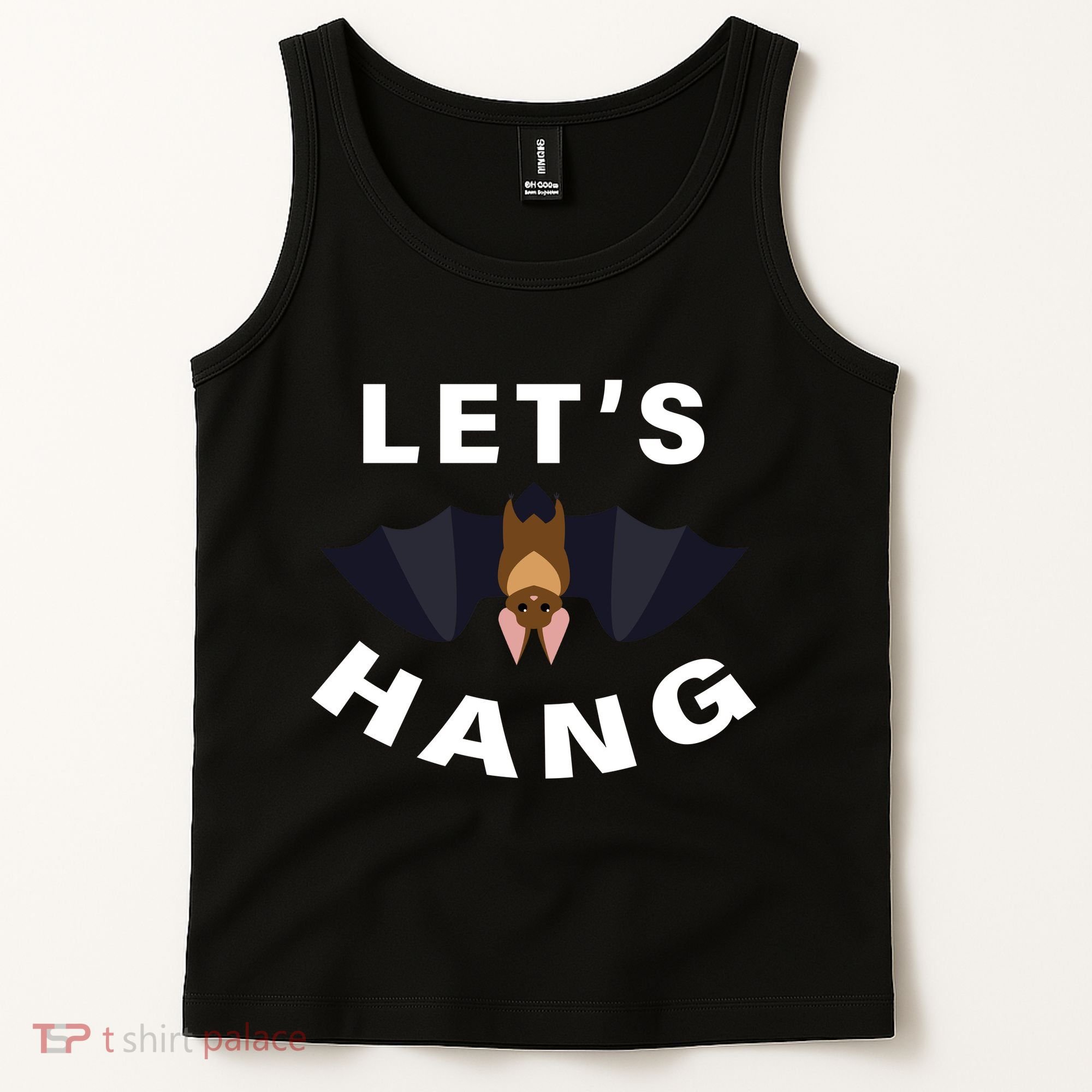 Lets Hang Funny Halloween Bat Tank Top