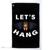 Lets Hang Funny Halloween Bat Golf Towel thumb 0