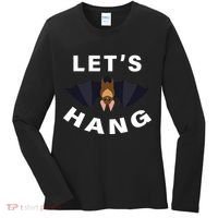 Lets Hang Funny Halloween Bat Women's Long Sleeve Shirt thumb 0