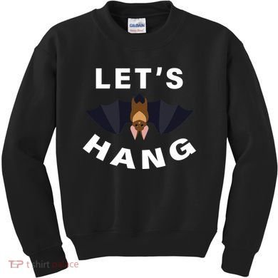 Lets Hang Funny Halloween Bat Kids Sweatshirt