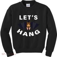 Lets Hang Funny Halloween Bat Kids Sweatshirt thumb 0